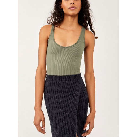 Free People Tops - FREE PEOPLE XYZ Recycled Bodysuit / Army